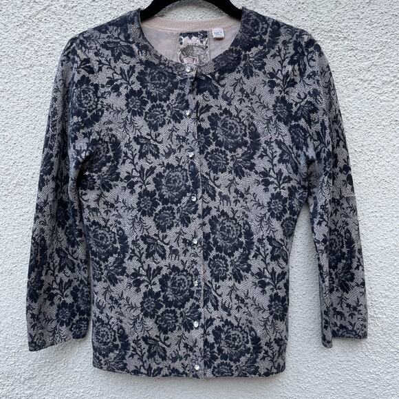 Lamb Boudoir Women's M Silk Lined Stretch Cashmere Sweater Cardigan L.A.M.B. Y2K - Picture 10 of 11